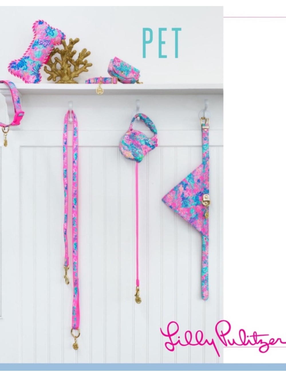 Lilly Pulitzer Dog Lead: Splendor in the Sand MED/LARGE Dog NWT